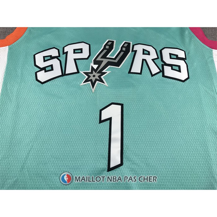 Maillot San Antonio Spurs Victor Wembanyama NO 1 Ville 2022-23 Vert